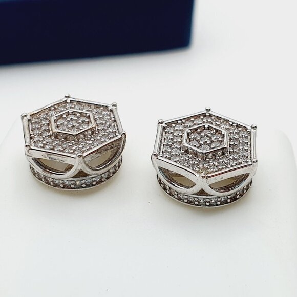 "925 Sterling Silver Plated CZ Earrings, EVBRS445 - Picture 8 of 9